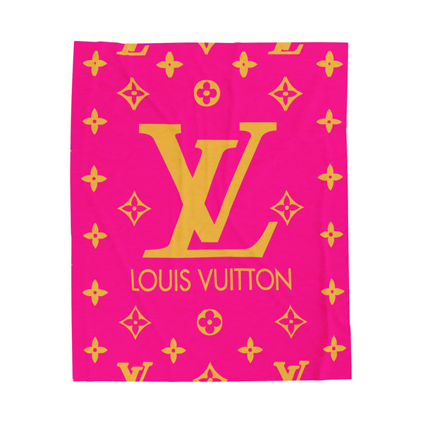 Pink & Gold Velveteen Plush Blanket