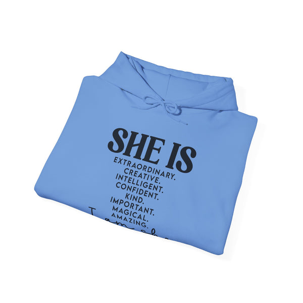 She Is - PoP! Unisex Hooded Sweatshirt Black Lettering