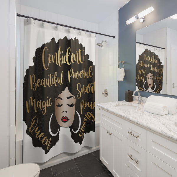 PoP! Shower Curtains - Confident Afro Girl