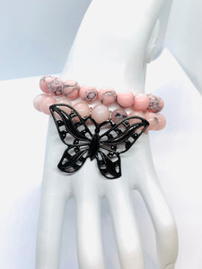 Butterflying Beaded Charm Bracelet Set