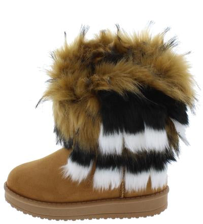 PoP! Girls Camel Feathers Boots