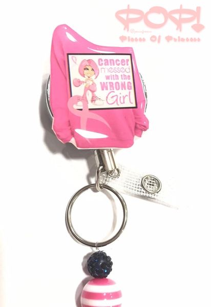 Cancer Messed with the Wrong Girl ID Badge Holder