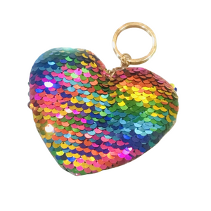 PoP! Sequin Rainbow Heart Keychain