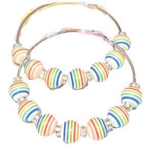 Rainbow Love Hoop Earrings